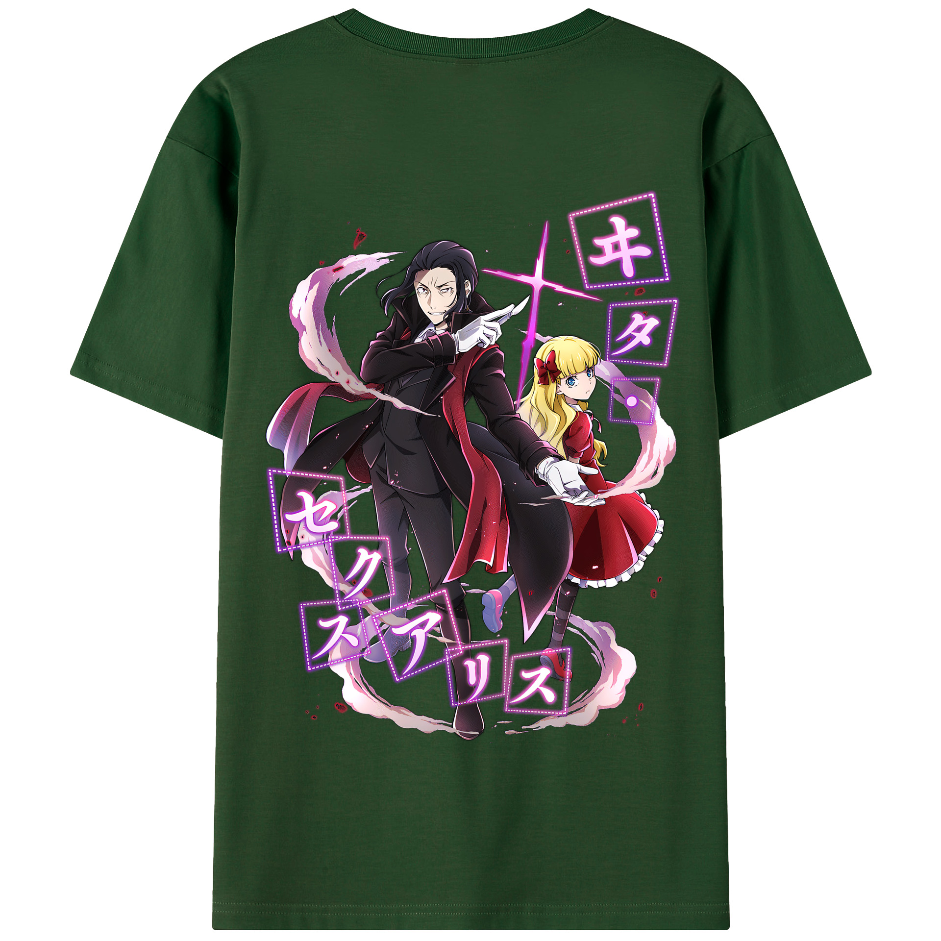 （画像用） 文豪ストレイドッグス Bungo Stray Dogs 綿100％半袖Tシャツ（背面プリント）